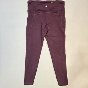 Athleta Altitude Stash Tight Polartec Powerstretch Women Large Burgundy Fleece